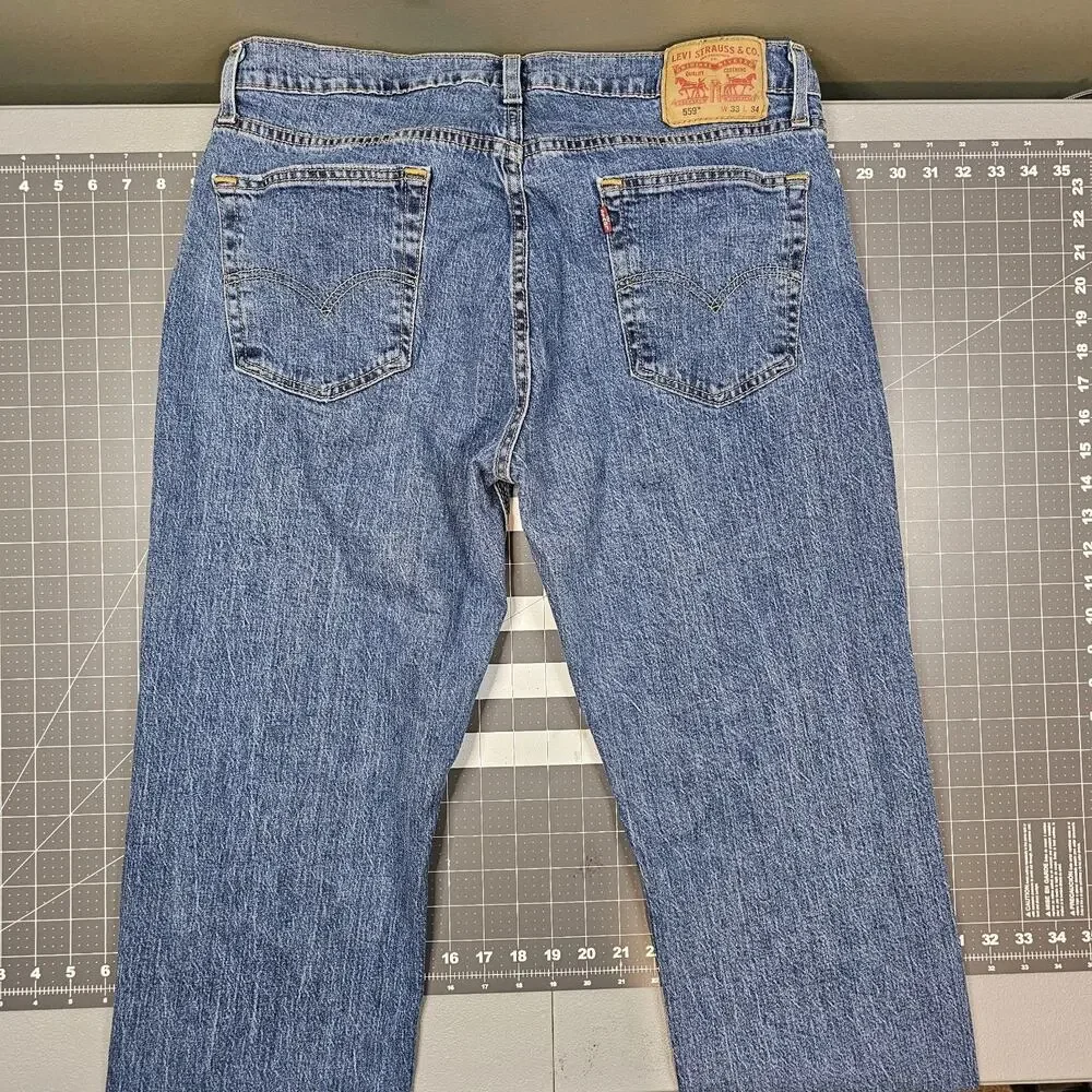 Levis 559 Jeans 33x34 Blue Loose Relaxed Baggy Straight Y2K Streetwear Workwear